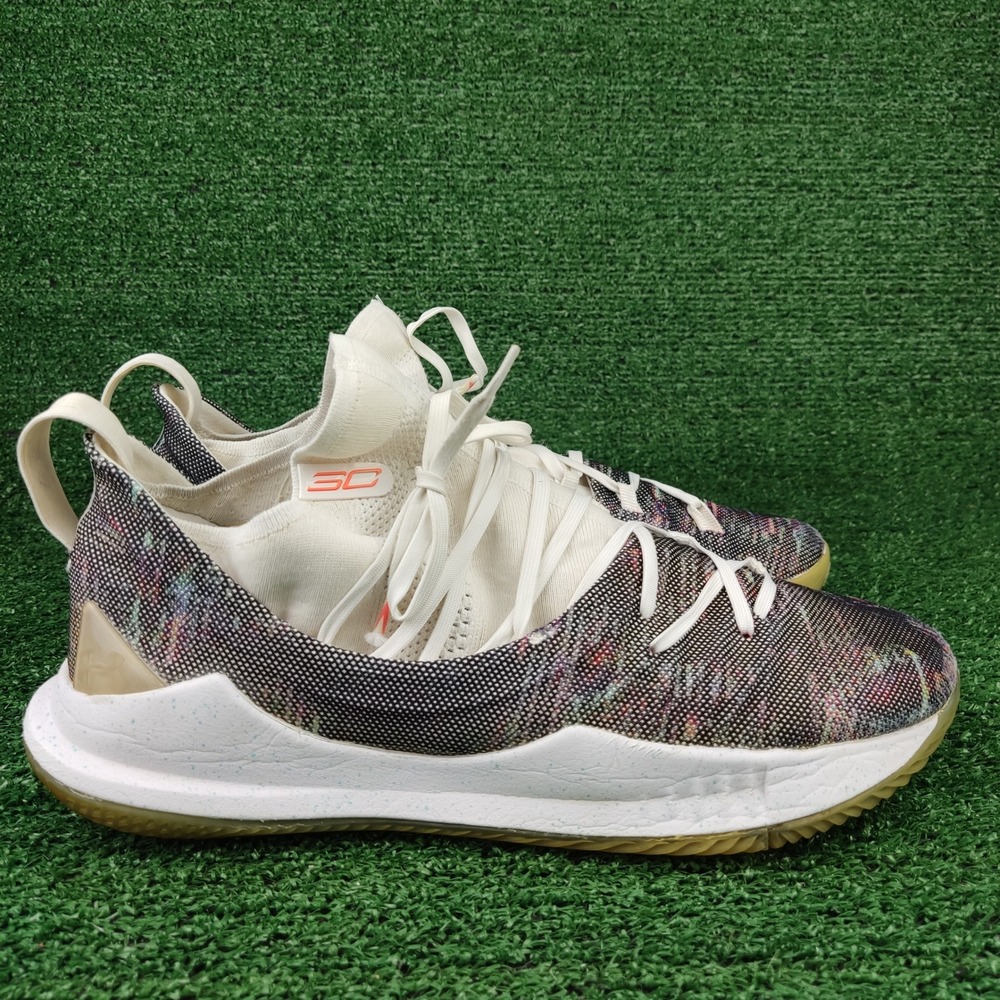 Under Armour Basketball Mens 13 White Curry 5 Confetti Multicolor 3020657-107